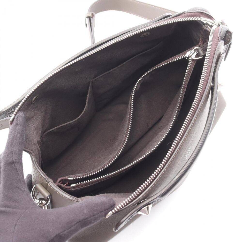 Fendi BY THE WAY MEDIUM 2-Way Handbag, Leather, Women's, Gray/Black - Picture 3 of 10